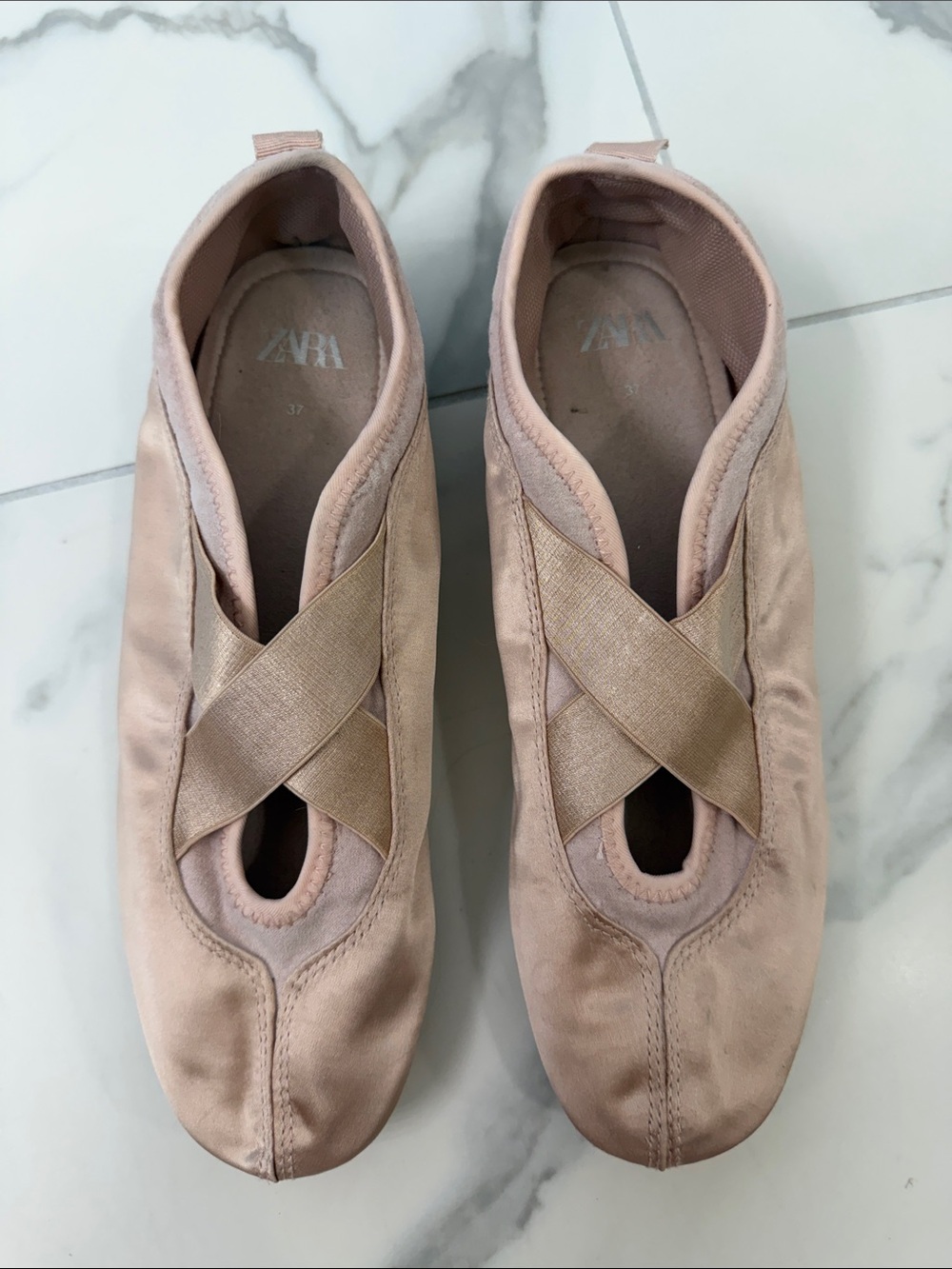Zara Pale Pink Slip-On Ballet-Inspired Flats